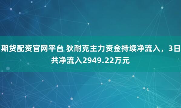 期货配资官网平台 狄耐克主力资金持续净流入，3日共净流入2949.22万元